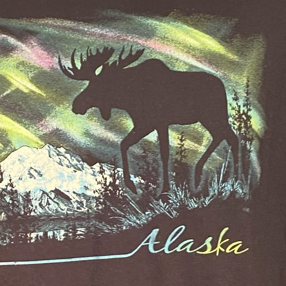 NEW Alaska Moose Adult Unisex Black Tee Shirt - Picture 2 of 6
